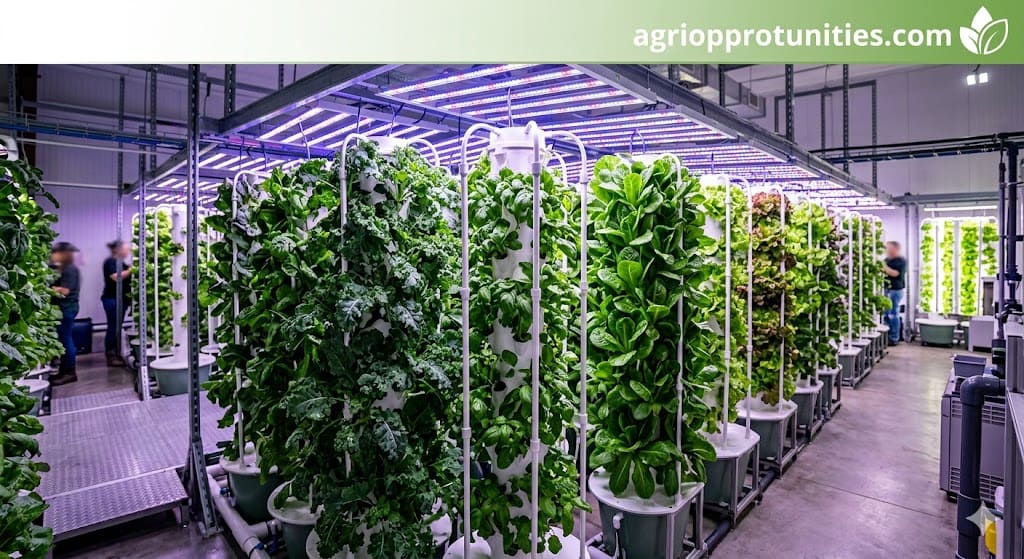 Vertical hydroponic system using modern agriculture techniques for soilless farming