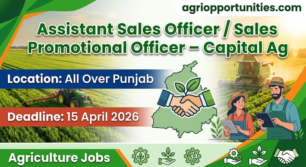 Assistant Sales Officer / Sales Promotional Officer – Capital Ag