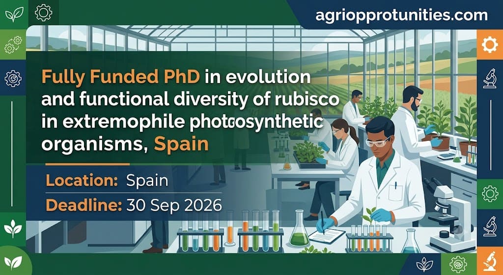 Fully Funded PhD in evolution and functional diversity of rubisco in extremophile photosynthetic organisms, Spain