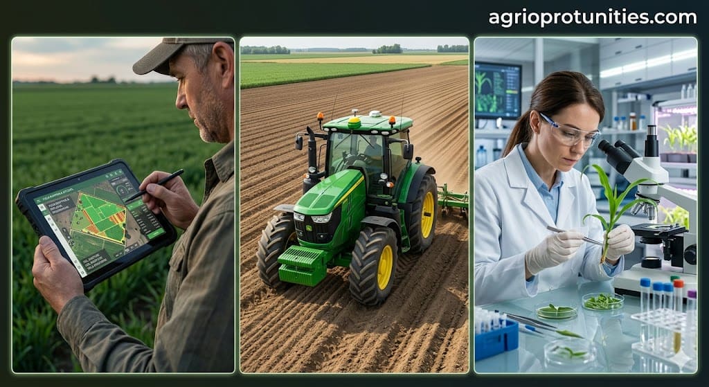 Three pillars of modern agriculture techniques: data automation and biotechnology
