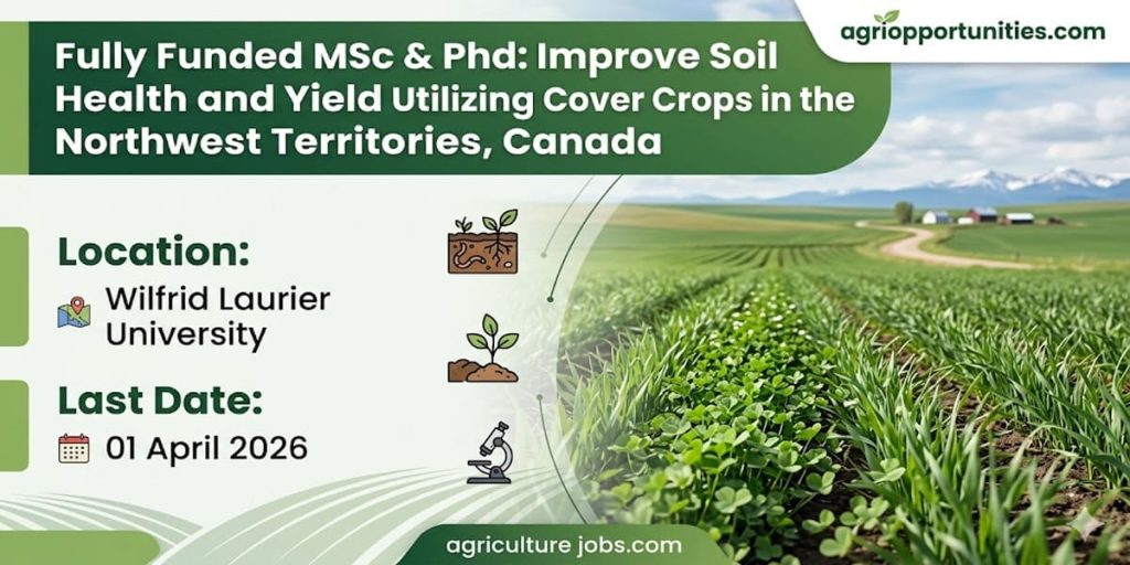 Fully Funded MSc & PhD: Improve Soil Health and Yield Utilizing Cover Crops in the Northwest Territories