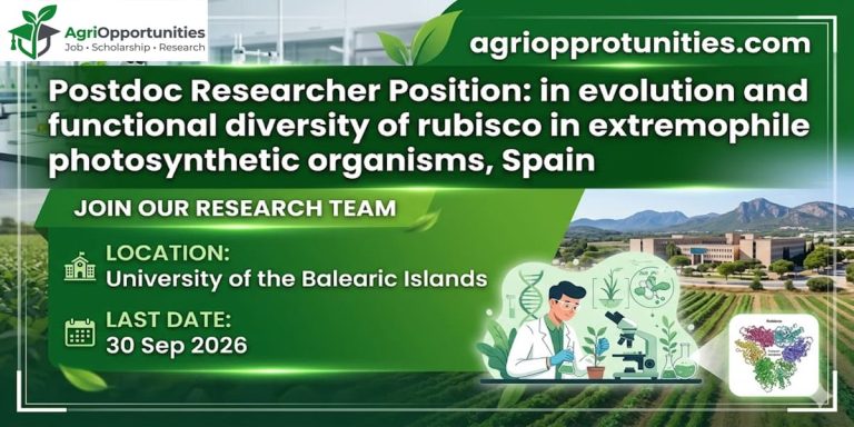 Postdoc Researcher Position: in evolution and functional diversity of rubisco in extremophile photosynthetic organisms, Spain