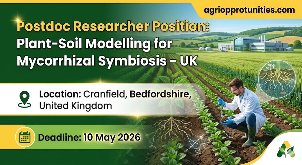 Postdoc Researcher Position: Plant-Soil Modelling for Mycorrhizal Symbiosis - UK