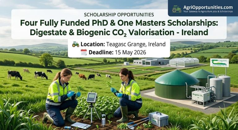 Four Fully Funded PhD & One Masters Scholarships: Digestate & Biogenic CO₂ Valorisation - Ireland