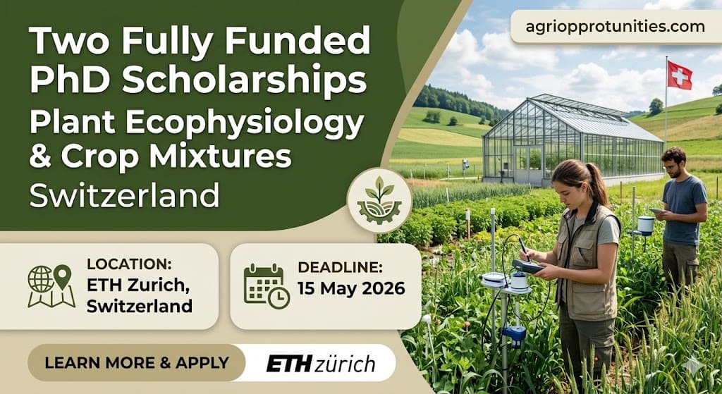 Two Fully Funded PhD Scholarship: Plant Ecophysiology & Crop Mixtures - Switzerland