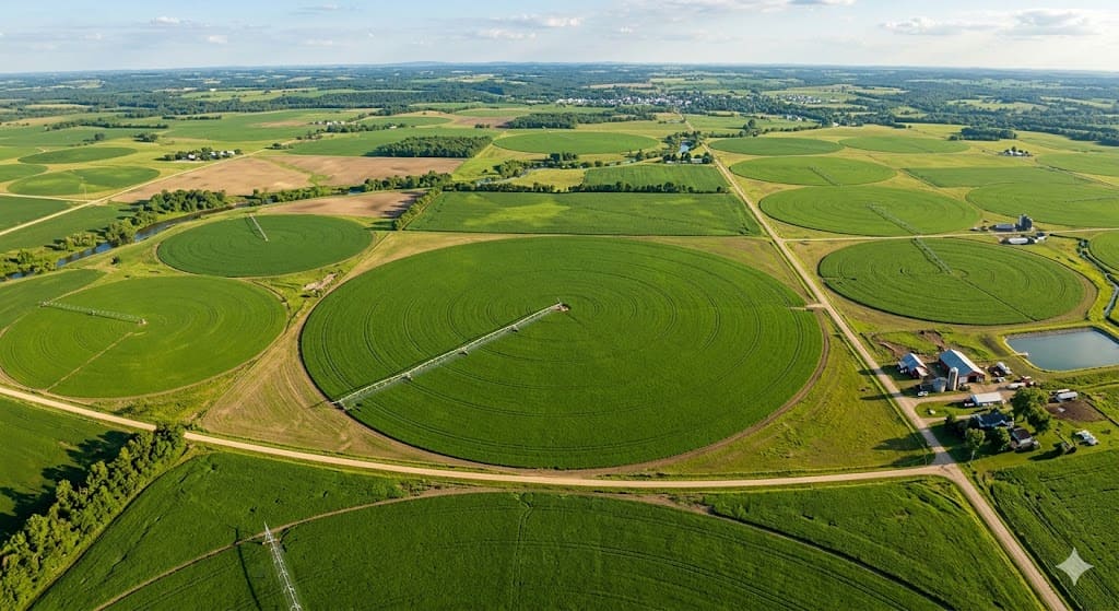 diagram of agricultural irrigation systems components and water flow
