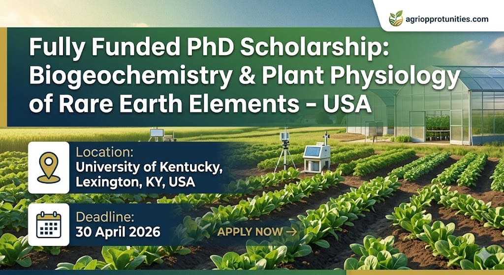 Fully Funded PhD Scholarship: Biogeochemistry & Plant Physiology of Rare Earth Elements - USA