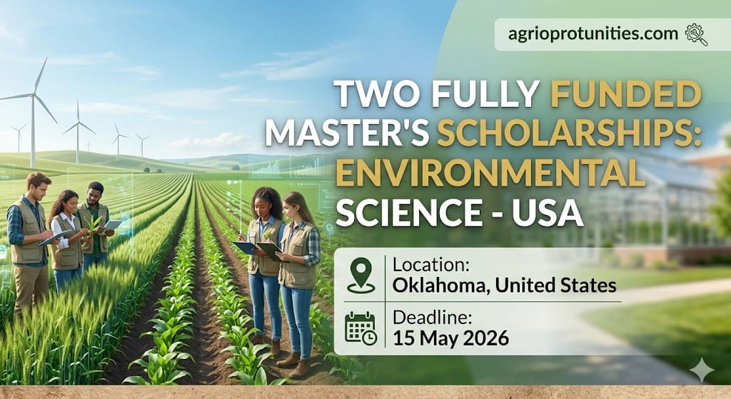Two Fully Funded Master's Scholarships: Environmental Science - USA