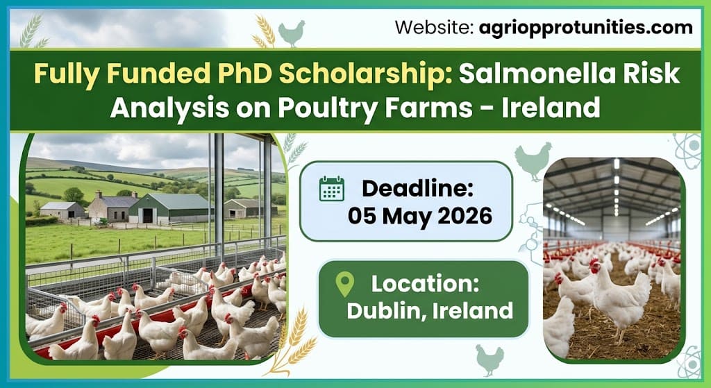 Fully Funded PhD Scholarship: Salmonella Risk Analysis on Poultry Farms - Ireland