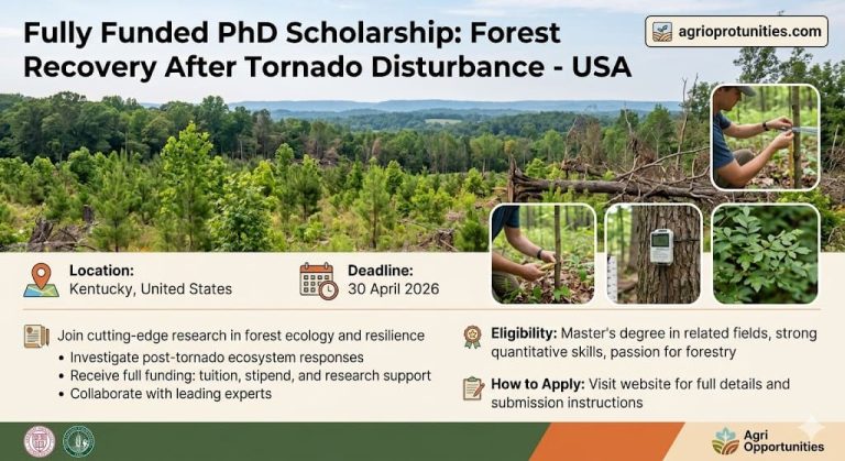 Fully Funded PhD Scholarship: Forest Recovery After Tornado Disturbance - USA