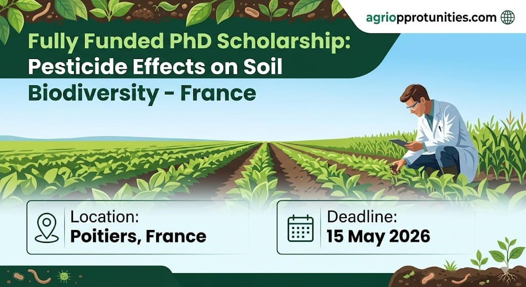 Fully Funded PhD Scholarship: Pesticide Effects on Soil Biodiversity - France