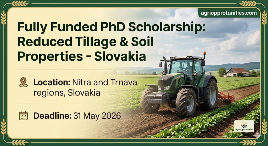 Fully Funded PhD Scholarship: Reduced Tillage & Soil Properties - Slovakia