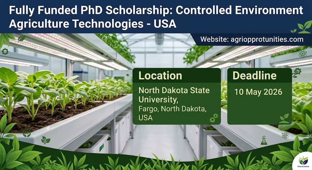 Fully Funded PhD Scholarship: Controlled Environment Agriculture Technologies - USA