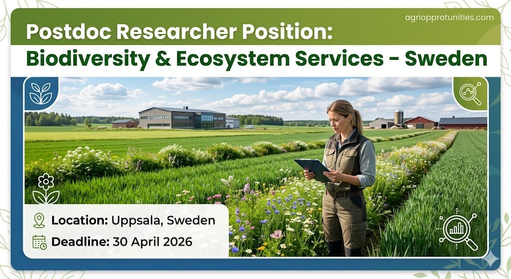 Postdoc Researcher Position: Biodiversity & Ecosystem Services - Sweden