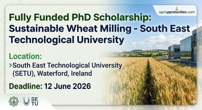 Fully Funded PhD Scholarship: Sustainable Wheat Milling - South East Technological University