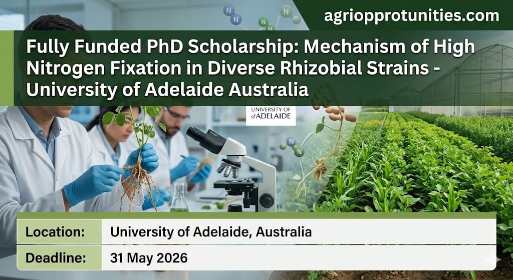 Fully Funded PhD Scholarship: Mechanism of High Nitrogen Fixation in Diverse Rhizobial Strains - University of Adelaide Australia