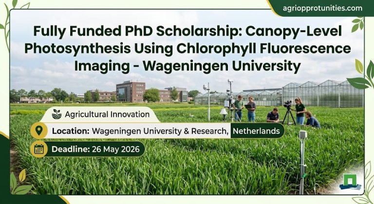 Fully Funded PhD Scholarship: Canopy-Level Photosynthesis Using Chlorophyll Fluorescence Imaging - Wageningen University