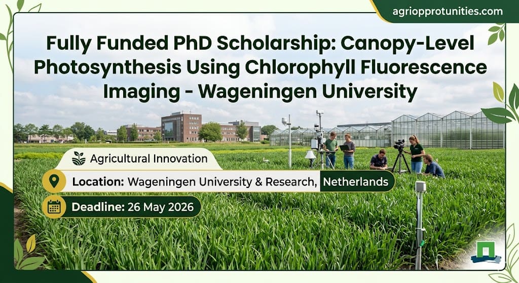 Fully Funded PhD Scholarship: Canopy-Level Photosynthesis Using Chlorophyll Fluorescence Imaging - Wageningen University