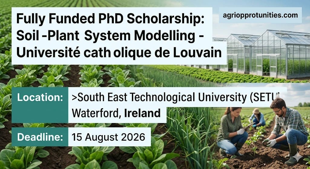 Fully Funded PhD Scholarship: Soil-Plant System Modelling - Université catholique de Louvain