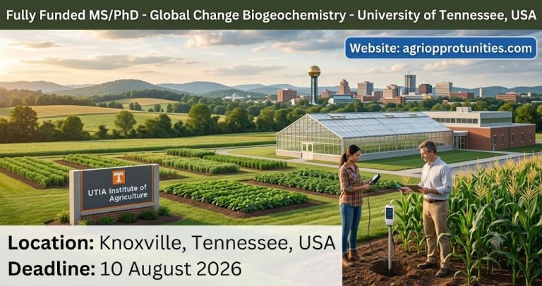 Fully Funded MS/PhD - Global Change Biogeochemistry - University of Tennessee, USA