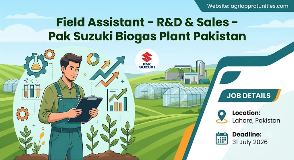 Field Assistant – R&D & Sales - Pak Suzuki Biogas Plant Pakistan