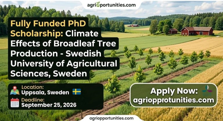Fully Funded PhD Scholarship: Climate Effects of Broadleaf Tree Production - Swedish University of Agricultural Sciences, Sweden