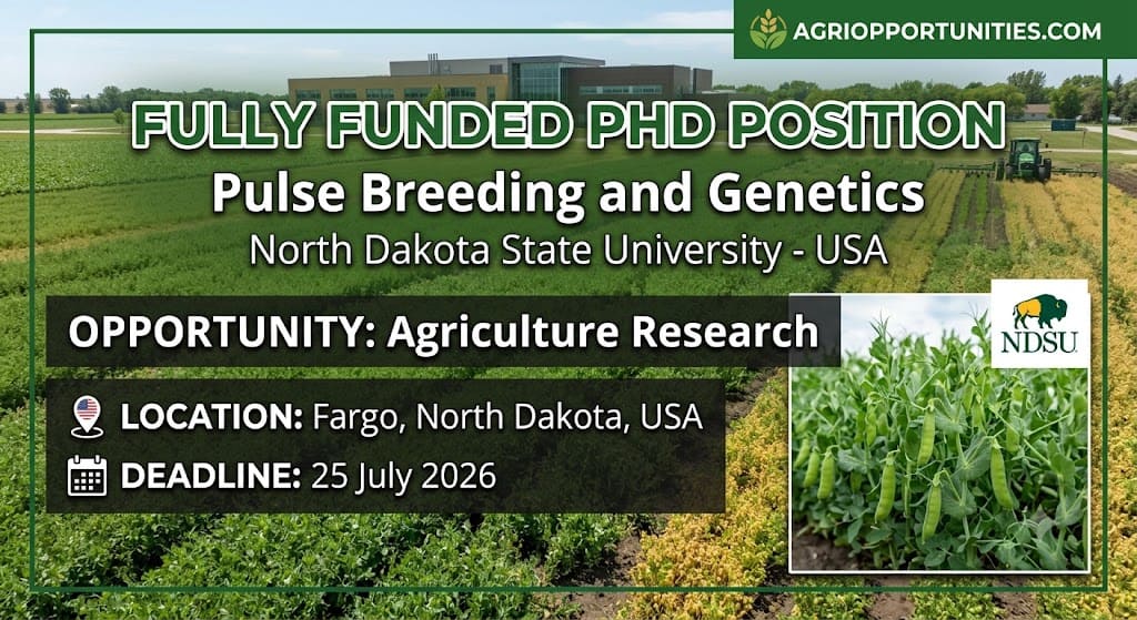 Fully Funded PhD Position - Pulse Breeding and Genetics - North Dakota State University - USA