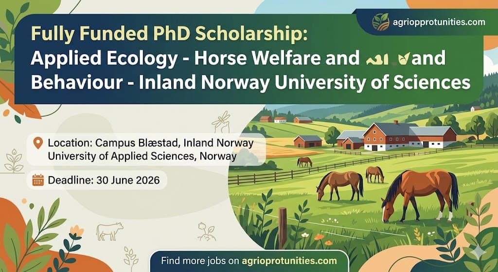 Fully Funded PhD Scholarship: Applied Ecology - Horse Welfare and Behaviour - Inland Norway University of Applied Sciences