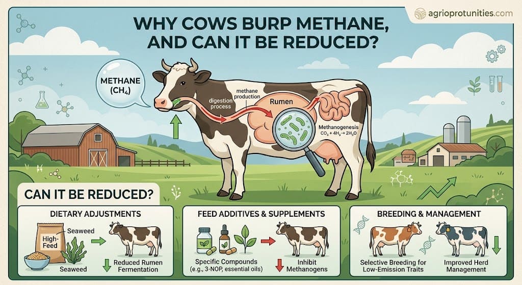 Why Cows Burp Methane, and Can It Be Reduced?