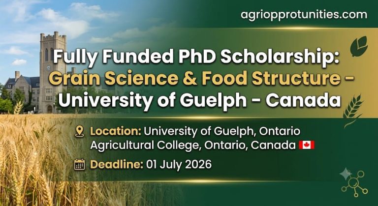 Fully Funded PhD Scholarship: Grain Science & Food Structure - University of Guelph - Canada