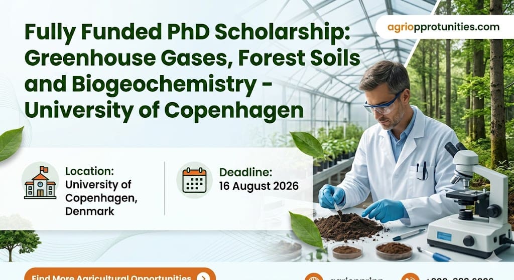 Fully Funded PhD Scholarship: Greenhouse Gases, Forest Soils and Biogeochemistry - University of Copenhagen Denmark