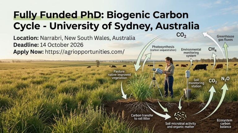 Fully Funded PhD: Biogenic Carbon Cycle - University of Sydney, Australia
