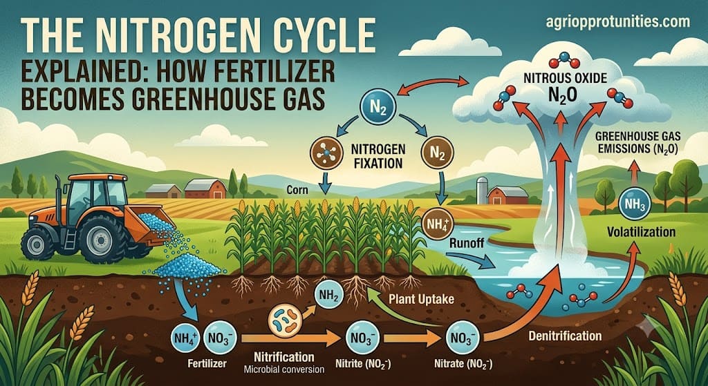 The Nitrogen Cycle Explained: How Fertilizer Becomes Greenhouse Gas