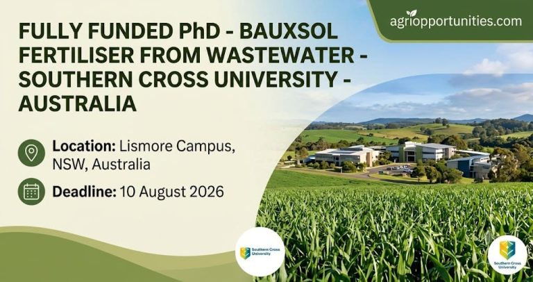 Fully Funded PhD - Bauxsol Fertiliser from Wastewater - Southern Cross University - Australia