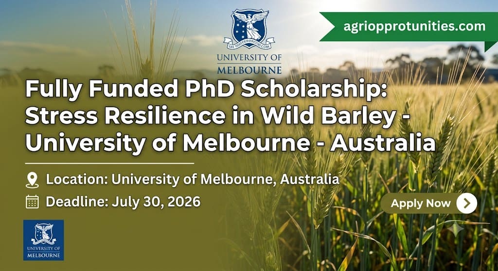 Fully Funded PhD Scholarship:Stress Resilience in Wild Barley - University of Melbourne - Australia