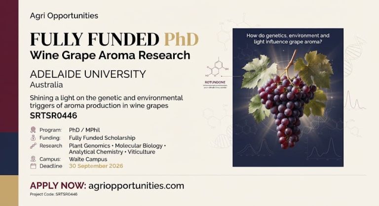 Fully Funded PhD: Wine Grape Aroma Research | Adelaide University, Australia