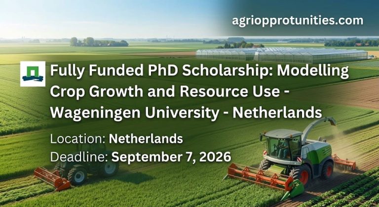 Fully Funded PhD Scholarship: Modelling Crop Growth and Resource Use - Wageningen University - Netherlands