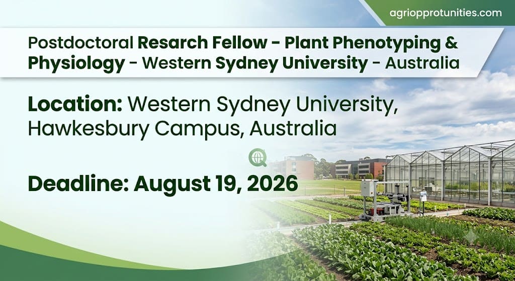 Postdoctoral Research Fellow - Plant Phenotyping & Physiology - Western Sydney University - Australia