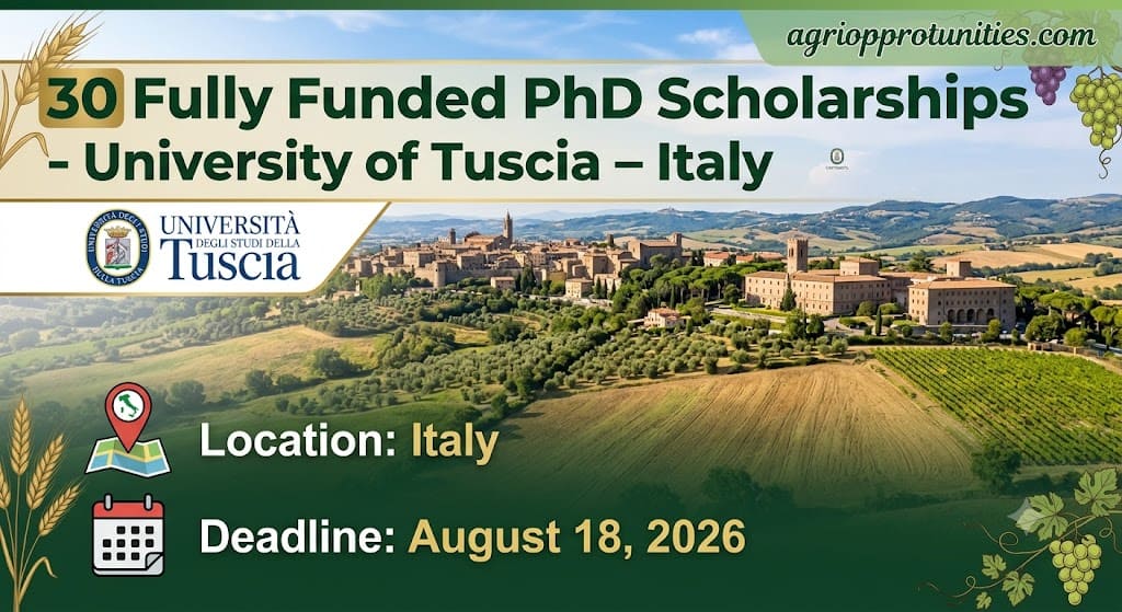 30 Fully Funded PhD Scholarships - University of Tuscia - Italy