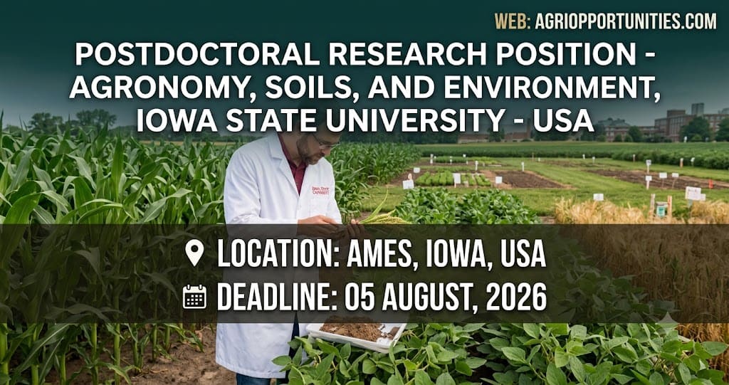 Postdoctoral Research Position - Agronomy, Soils, and Environment - Iowa State University, USA