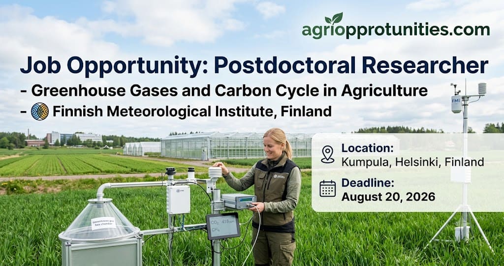 Postdoctoral Researcher - Greenhouse Gases and Carbon Cycle in Agriculture - Finnish Meteorological Institute - Finland