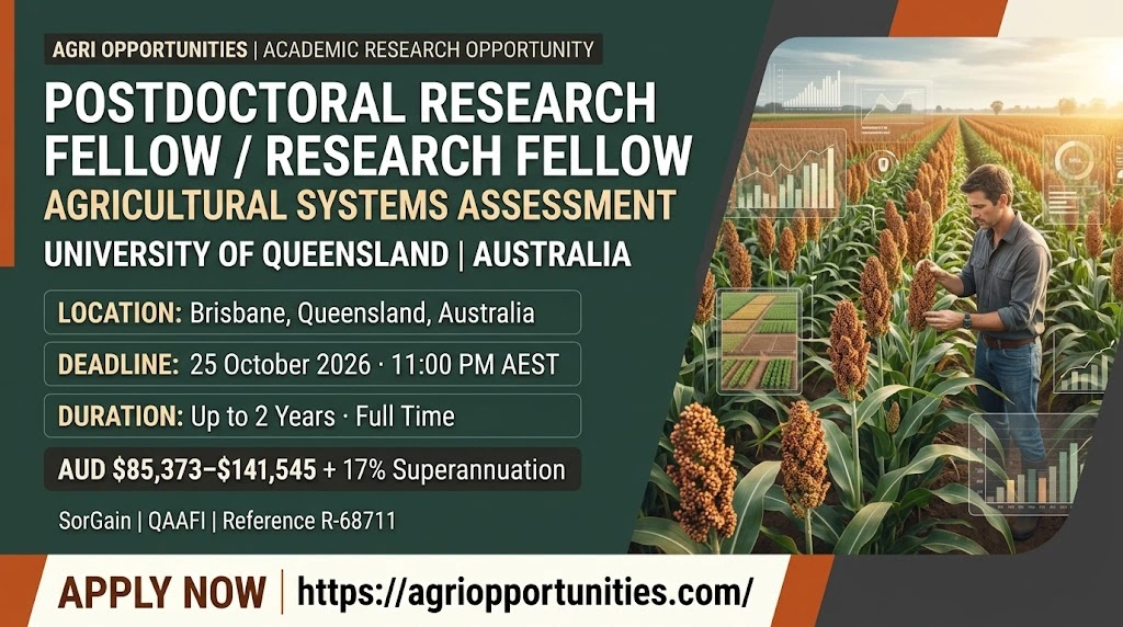 Postdoctoral Research Fellow or Research Fellow in Agricultural Systems Assessment - University of Queensland