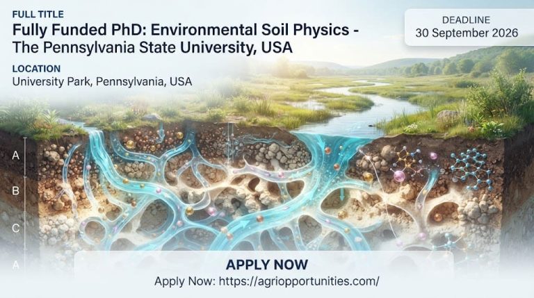 Fully Funded PhD: Environmental Soil Physics - The Pennsylvania State University, USA