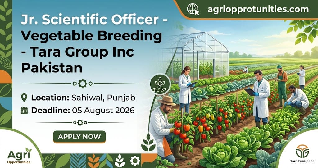 Jr. Scientific Officer - Vegetable Breeding - Tara Group Inc Pakistan