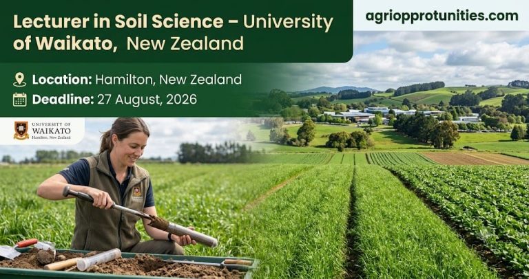 Lecturer in Soil Science - University of Waikato, New Zealand