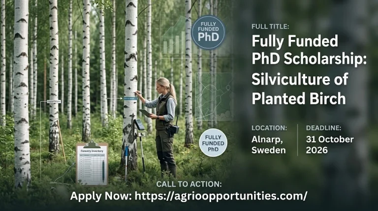 Fully Funded PhD Scholarship: Silviculture of Planted Birch - SLU Alnarp, Sweden