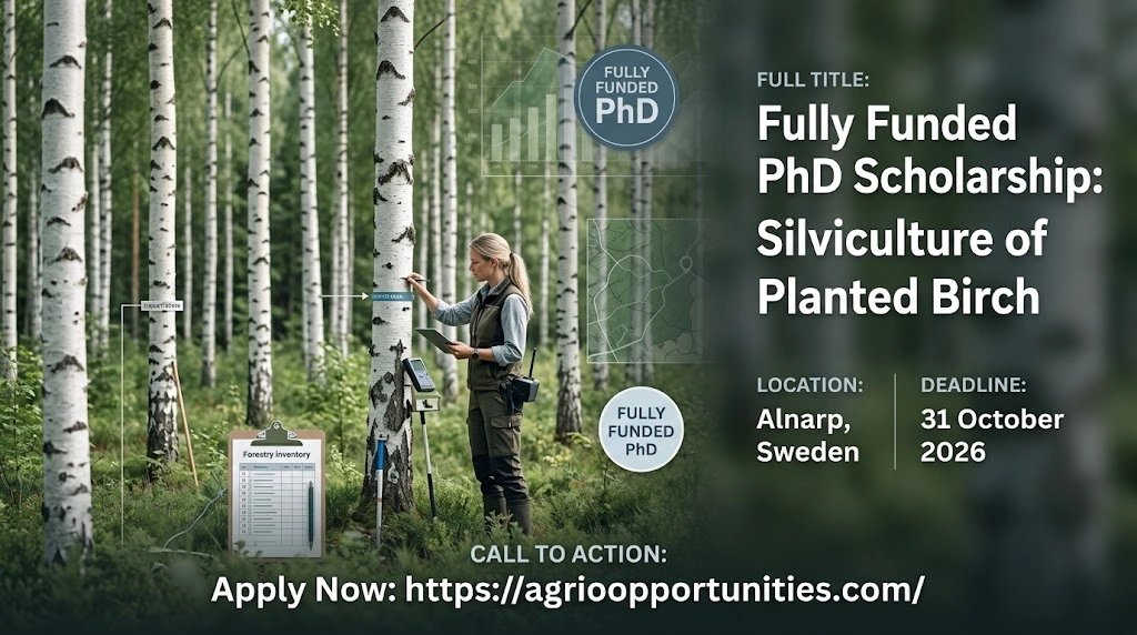 Fully Funded PhD Scholarship: Silviculture of Planted Birch - SLU Alnarp, Sweden