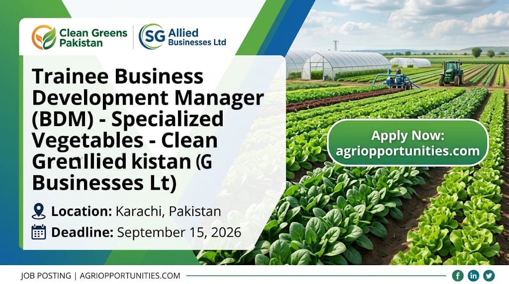 Trainee Business Development Manager (BDM) - Specialized Vegetables - SG Allied Businesses Ltd