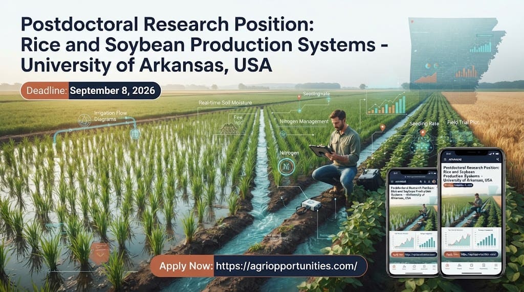 Postdoctoral Research Position: Rice and Soybean Production Systems - University of Arkansas, USA