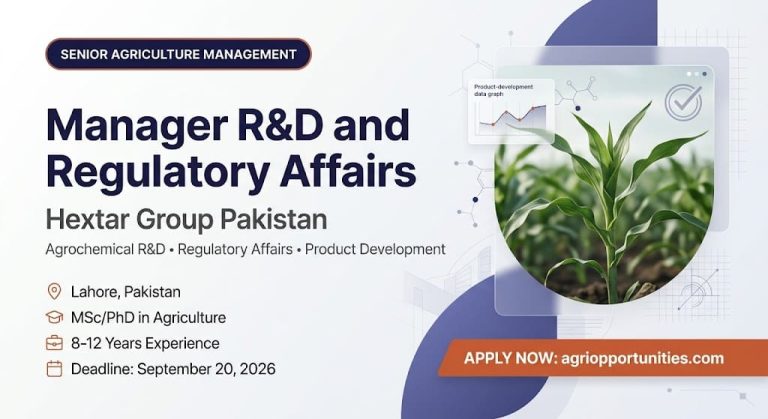 Manager R&D and Regulatory Affairs - Hextar Group Pakistan
